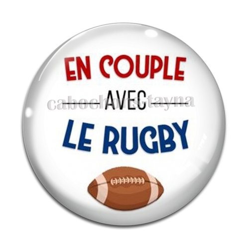 Cabochon rugby, résine ou en verre différente taille