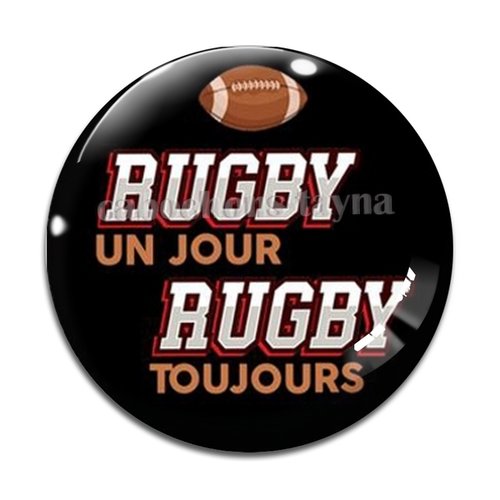 Cabochon rugby, résine ou en verre différente taille