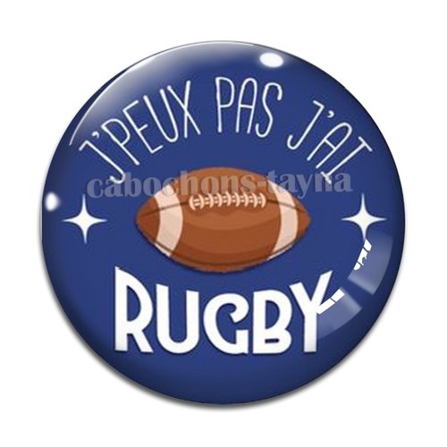Cabochon rugby, résine ou en verre différente taille