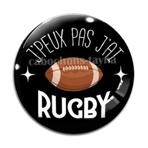Cabochon rugby, résine ou en verre différente taille