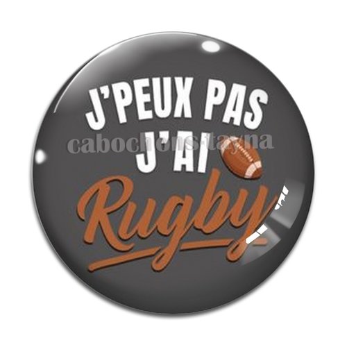 Cabochon rugby, résine ou en verre différente taille