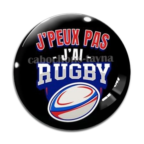Cabochon rugby, résine ou en verre différente taille