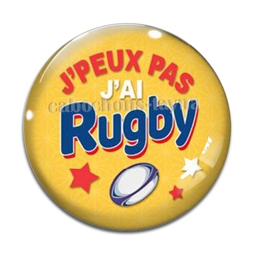 Cabochon rugby, résine ou en verre différente taille