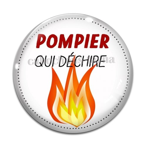 Cabochon pompier qui déchire, résine ou en verre différente taille