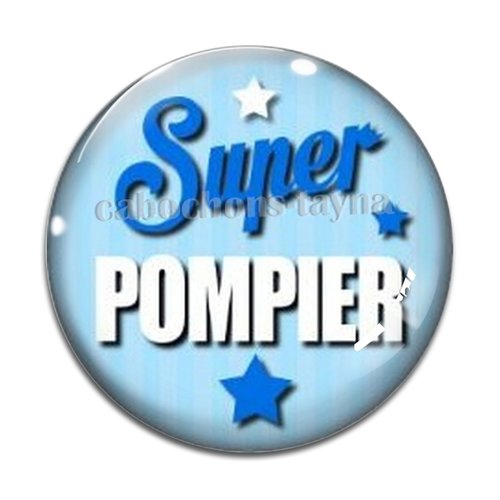 Cabochon super pompier, résine ou en verre différente taille