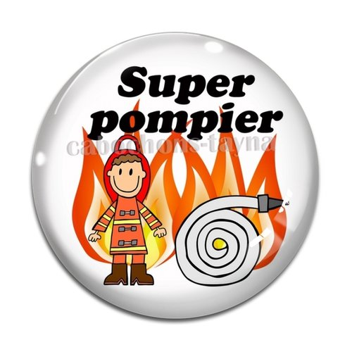 Cabochon super pompier, résine ou en verre différente taille