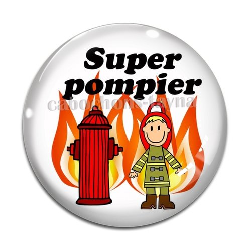 Cabochon super pompier, résine ou en verre différente taille