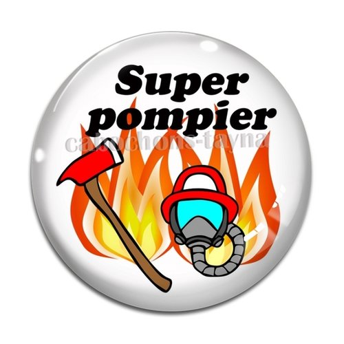 Cabochon super pompier, résine ou en verre différente taille