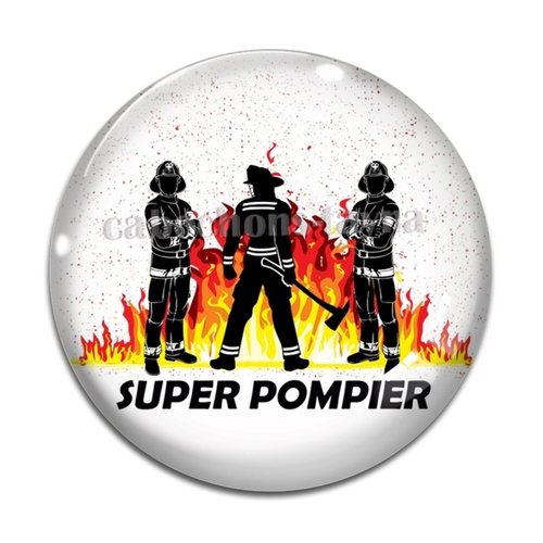 Cabochon super pompier, résine ou en verre différente taille