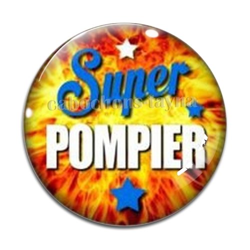 Cabochon super pompier, résine ou en verre différente taille