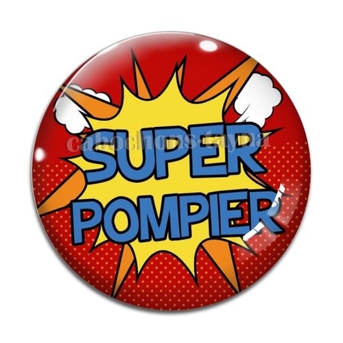 Cabochon super pompier, résine ou en verre différente taille