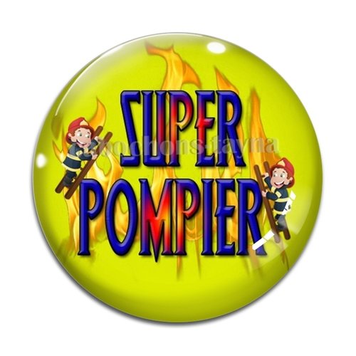 Cabochon super pompier, résine ou en verre différente taille