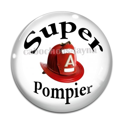 Cabochon super pompier, résine ou en verre différente taille
