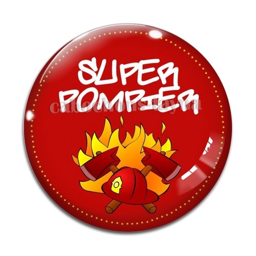 Cabochon super pompier, résine ou en verre différente taille