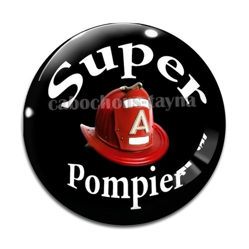 Cabochon super pompier, résine ou en verre différente taille