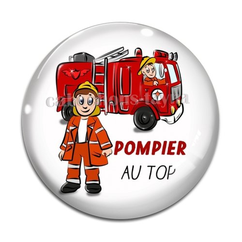 Cabochon pompier, résine ou en verre différente taille