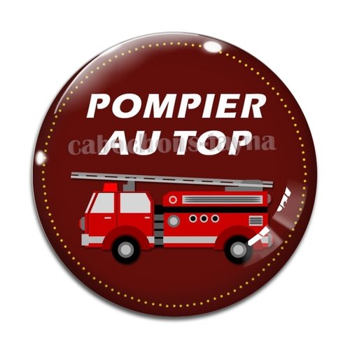 Cabochon pompier, résine ou en verre différente taille