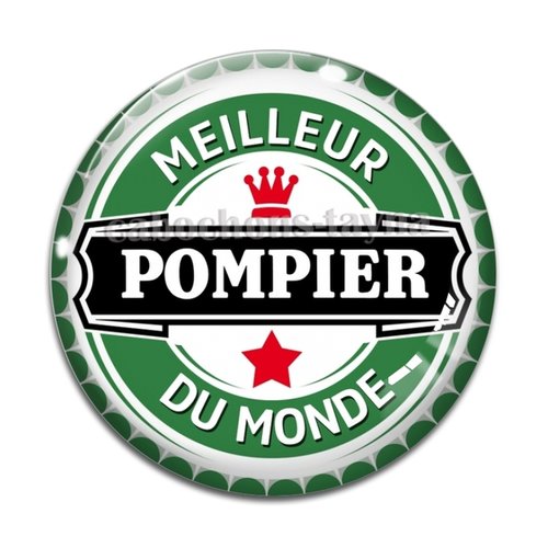 Cabochon meilleur pompier, résine ou en verre différente taille