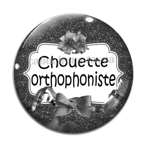 Cabochon chouette orthophoniste, résine ou en verre différente taille