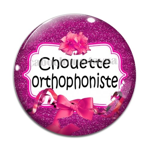Cabochon chouette orthophoniste, résine ou en verre différente taille