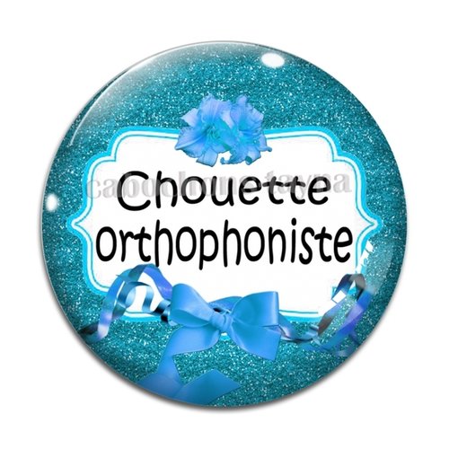 Cabochon chouette orthophoniste, résine ou en verre différente taille