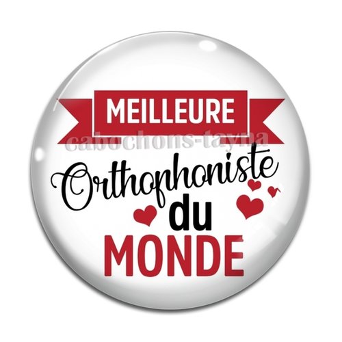 Cabochon meilleure orthophoniste, résine ou en verre différente taille
