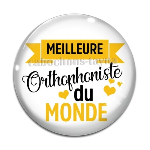 Cabochon meilleure orthophoniste, résine ou en verre différente taille