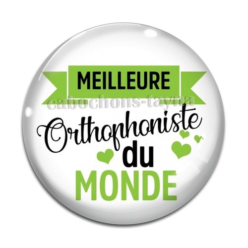 Cabochon meilleure orthophoniste, résine ou en verre différente taille