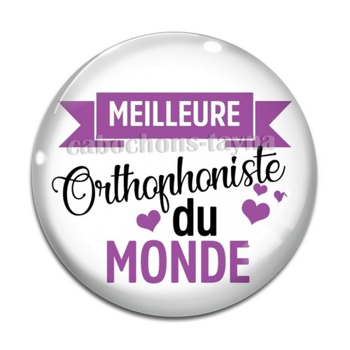 Cabochon meilleure orthophoniste, résine ou en verre différente taille