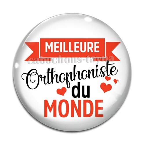 Cabochon meilleure orthophoniste, résine ou en verre différente taille