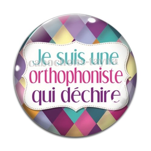 Cabochon orthophoniste qui déchire, résine ou en verre différente taille