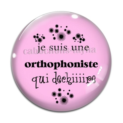 Cabochon orthophoniste qui déchire, résine ou en verre différente taille