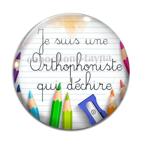 Cabochon orthophoniste qui déchire, résine ou en verre différente taille
