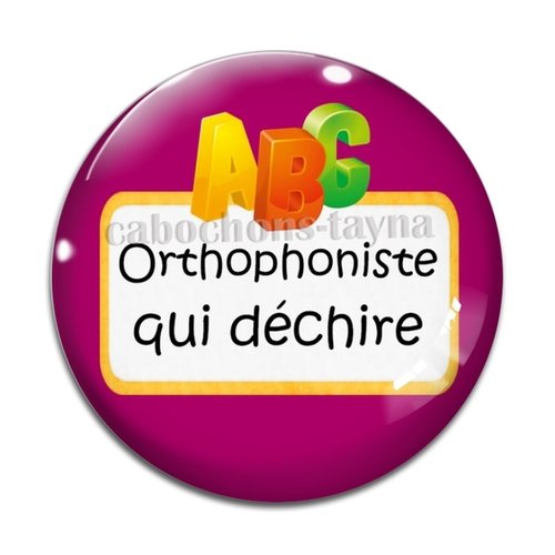 Cabochon orthophoniste qui déchire, résine ou en verre différente taille