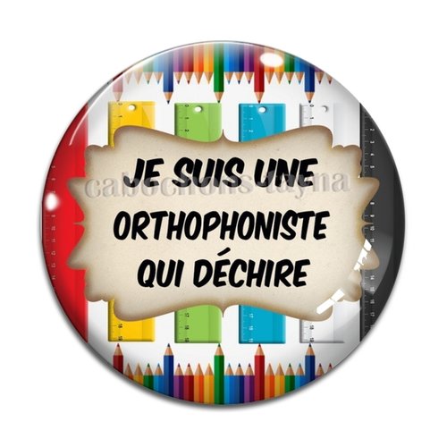Cabochon orthophoniste qui déchire, résine ou en verre différente taille