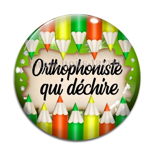 Cabochon orthophoniste qui déchire, résine ou en verre différente taille