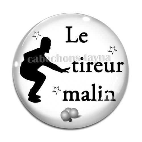 Cabochon pétanque, en résine ou en verre différente taille