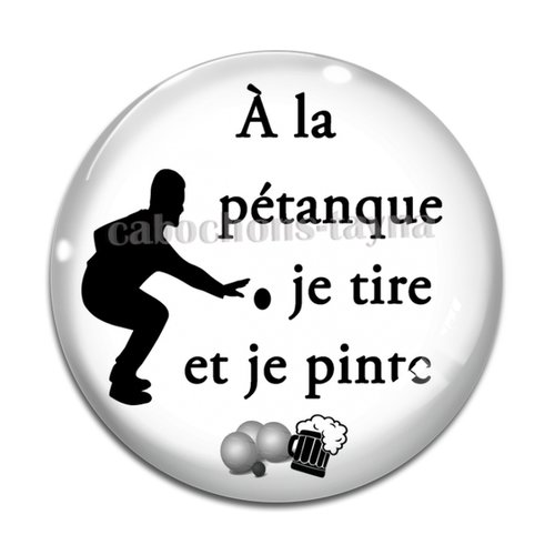 Cabochon pétanque, en résine ou en verre différente taille