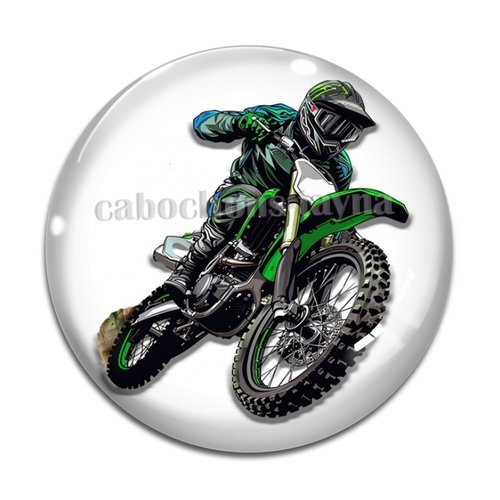 Cabochon motard, en résine ou en verre différente taille