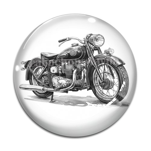 Cabochon moto, en résine ou en verre différente taille
