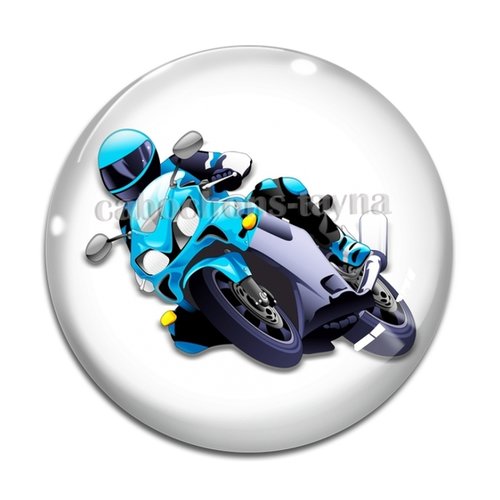 Cabochon motard, en résine ou en verre différente taille