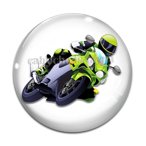 Cabochon motard, en résine ou en verre différente taille