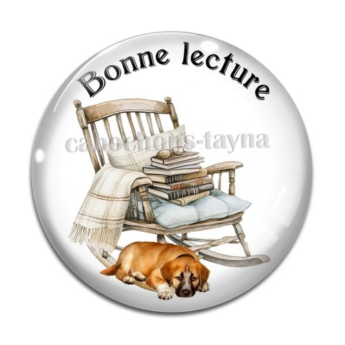 Cabochon bonne lecture, en résine ou en verre différente taille