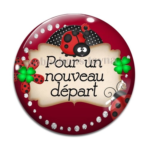 Cabochon pour un nouveau départ porte bonheur, en résine ou en verre différente taille