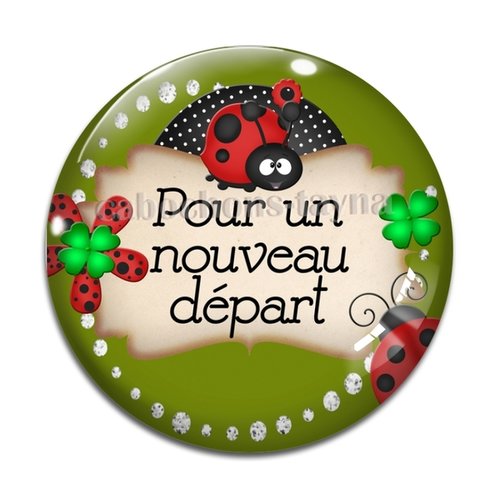 Cabochon pour un nouveau départ porte bonheur, en résine ou en verre différente taille