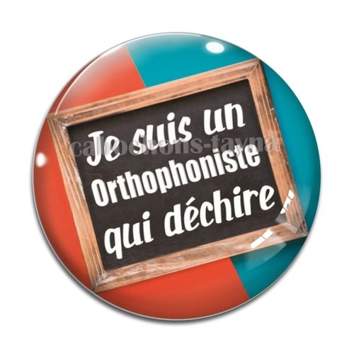Cabochon un orthophoniste qui déchire, résine ou en verre différente taille
