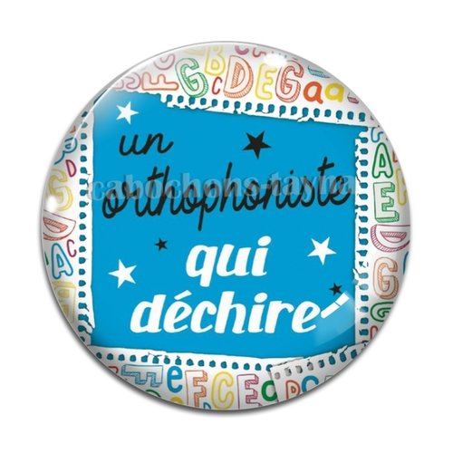 Cabochon un orthophoniste qui déchire, résine ou en verre différente taille