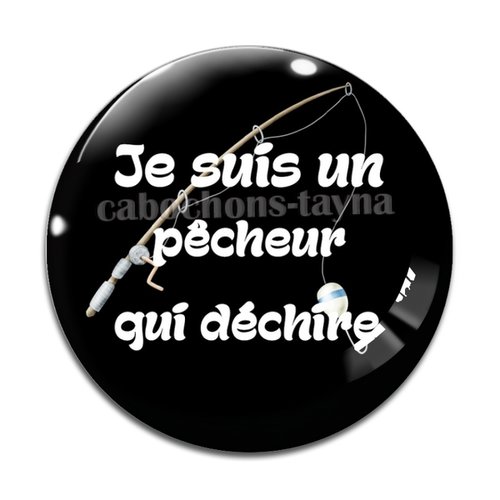 Cabochon pêcheur qui déchire, cabochon résine ou verre rond différente taille