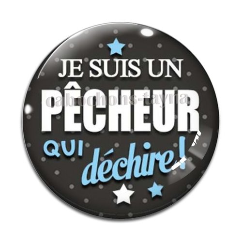 Cabochon pêcheur qui déchire, cabochon résine ou verre rond différente taille