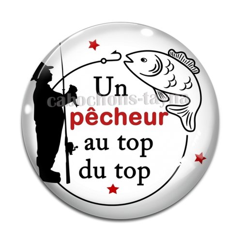 Cabochon un pêcheur top, cabochon résine ou verre rond différente taille